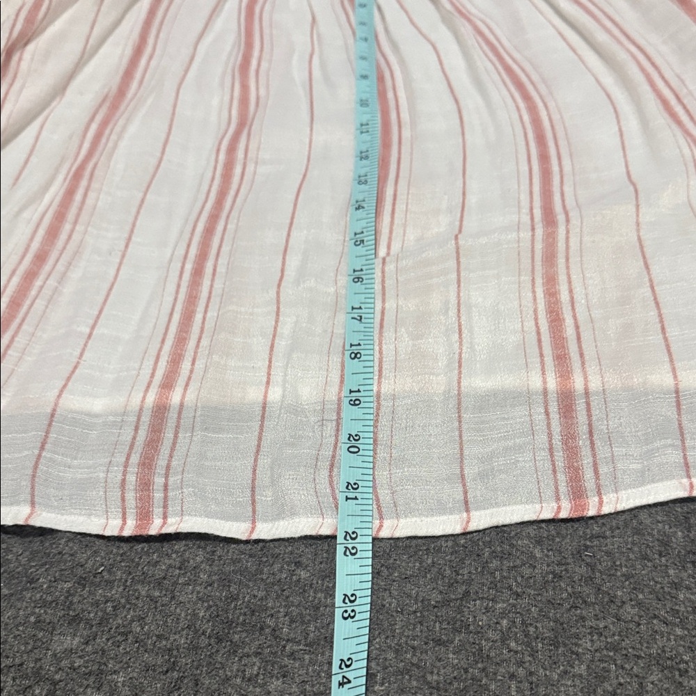 LC Lauren Conrad Striped Square-Neck Blouse | XL | Pink & Cream Boho Top - Picture 9 of 11